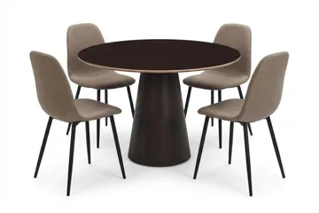 Brown/metal legs black - Rökt ek