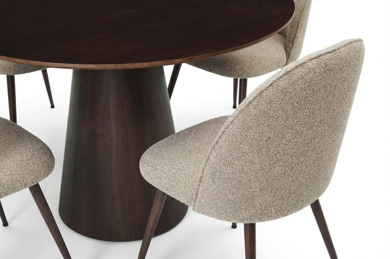 Siena Matgrupp runt 110 cm Rökt Ek med 4 Nibe Plus Matstolar - Rökt ek - Möbler - Bord & matgrupp - Matgrupp