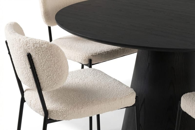 Siena Matgrupp runt 110 cm Svart med 4 Gemmiano Matstolar - Svart - Möbler - Bord & matgrupp - Matgrupp