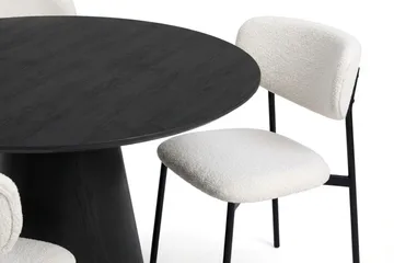Siena Matgrupp runt 110 cm Svart med 4 Lucy Matstolar - Svartlaserad ek - Möbler - Bord & matgrupp - Matgrupp