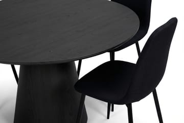 Siena Matgrupp runt 110 cm Svart med 4 Nibe Matstolar - Svart - Möbler - Bord & matgrupp - Matgrupp