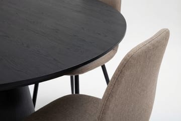 Siena Matgrupp runt 110 cm Svart med 4 Nibe Matstolar - Svart - Möbler - Bord & matgrupp - Matgrupp