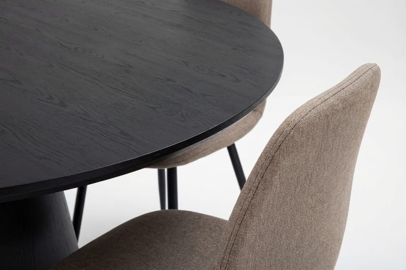 Siena Matgrupp runt 110 cm Svart med 4 Nibe Matstolar - Svart - Möbler - Bord & matgrupp - Matgrupp