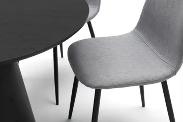 Siena Matgrupp runt 110 cm Svart med 4 Nibe Matstolar - Svart - Möbler - Bord & matgrupp - Matgrupp