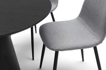 Siena Matgrupp runt 110 cm Svart med 4 Nibe Matstolar - Svartlaserad ek - Möbler - Bord & matgrupp - Matgrupp