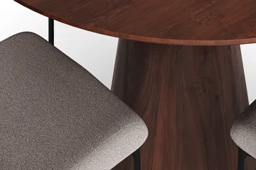 Siena Matgrupp runt 110 cm Valnöt med 4 Elsie Matstolar - Valnöt - Möbler - Bord & matgrupp - Matgrupp