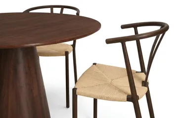 Siena Matgrupp runt 110 cm Valnöt med 4 Elysia Matstolar - Valnöt - Möbler - Bord & matgrupp - Matgrupp