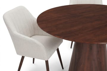 Siena Matgrupp runt 110 cm Valnöt med 4 Filippa Matstolar - Valnöt - Möbler - Bord & matgrupp - Matgrupp