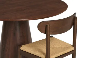 Siena Matgrupp runt 110 cm Valnöt med 4 Malte Matstolar - Valnöt - Möbler - Bord & matgrupp - Matgrupp