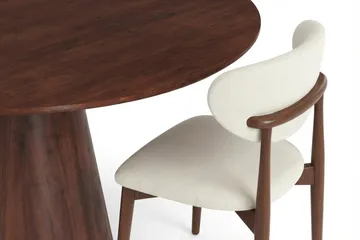 Siena Matgrupp runt 110 cm Valnöt med 4 Molly Matstolar - Valnöt - Möbler - Bord & matgrupp - Matgrupp