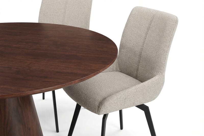 Siena Matgrupp runt 110 cm Valnöt med 4 Mora Matstolar - Valnöt - Möbler - Bord & matgrupp - Matgrupp