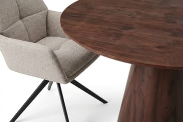 Siena Matgrupp runt 110 cm Valnöt med 4 Torsby Matstolar - Valnöt - Möbler - Bord & matgrupp - Matgrupp