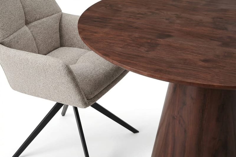 Siena Matgrupp runt 110 cm Valnöt med 4 Torsby Matstolar - Valnöt - Möbler - Bord & matgrupp - Matgrupp