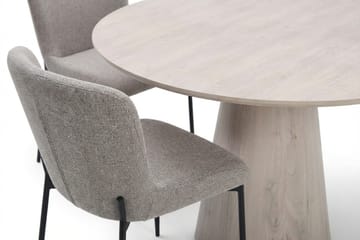 Siena Matgrupp runt 110 cm Vitlaserad med 4 Elsie Matstolar - Vitlaserad ek - Möbler - Bord & matgrupp - Matgrupp