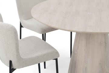 Siena Matgrupp runt 110 cm Vitlaserad med 4 Elsie Matstolar - Vitlaserad/Vit - Möbler - Bord & matgrupp - Matgrupp