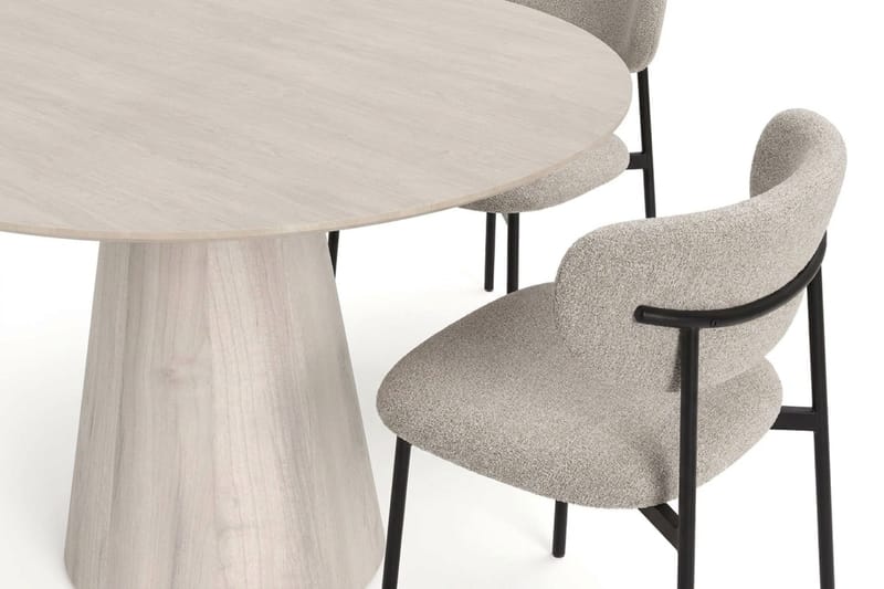 Siena Matgrupp runt 110 cm Vitlaserad med 4 Lucy Matstolar - Vitlaserad - Möbler - Bord & matgrupp - Matgrupp