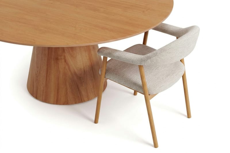 Siena Matgrupp runt 130 cm Ek med 4 Ronja Matstolar - Sand/Ek - Möbler - Bord & matgrupp - Matgrupp