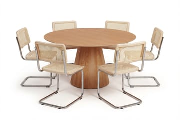 Siena Matgrupp runt 130 cm Ek med 6 Build Matstolar - Ek - Möbler - Bord & matgrupp - Matgrupp