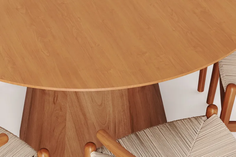 Siena Matgrupp runt 130 cm Ek med 6 Dastoori Matstolar - Ek - Möbler - Bord & matgrupp - Matgrupp