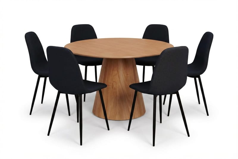 Siena Matgrupp runt 130 cm Ek med 6 Nibe Matstolar - Ek - Möbler - Bord & matgrupp - Matgrupp