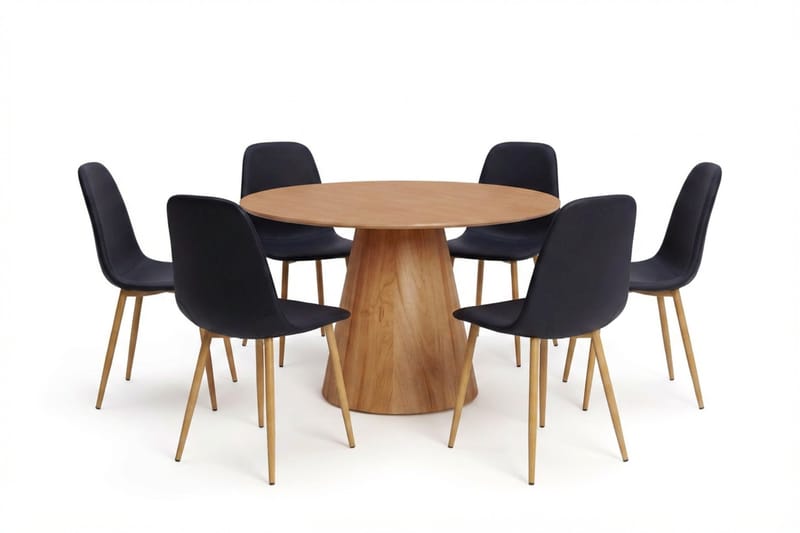 Siena Matgrupp runt 130 cm Ek med 6 Nibe Matstolar - Ek - Möbler - Bord & matgrupp - Matgrupp