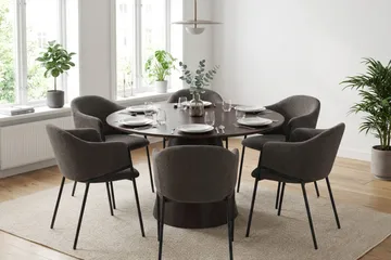 Siena Matgrupp runt 130 cm med 6 Filip Matstolar - Rökt ek - Möbler - Bord & matgrupp - Matgrupp