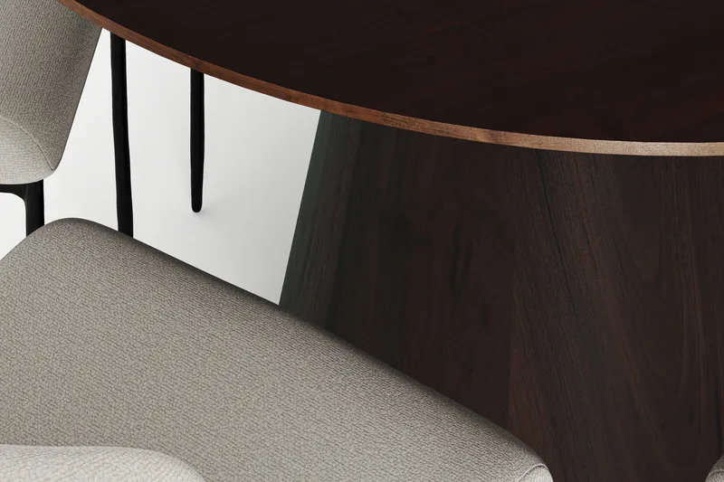 Siena Matgrupp runt 130 cm Rökt Ek med 6 Elsie Matstolar - Rökt ek/Beige - Möbler - Bord & matgrupp - Matgrupp
