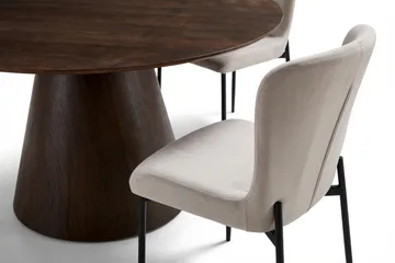 Siena Matgrupp runt 130 cm Rökt Ek med 6 Elsie Matstolar - Rökt ek/Beige - Möbler - Bord & matgrupp - Matgrupp