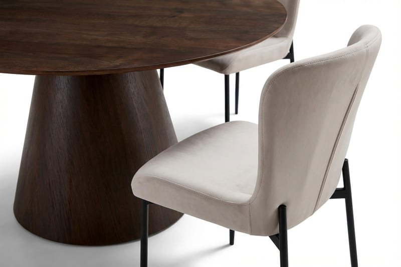 Siena Matgrupp runt 130 cm Rökt Ek med 6 Elsie Matstolar - Rökt ek/Beige - Möbler - Bord & matgrupp - Matgrupp