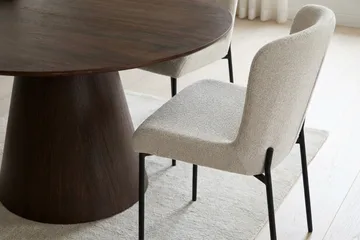 Siena Matgrupp runt 130 cm Rökt Ek med 6 Elsie Matstolar - Rökt ek/Vit - Möbler - Bord & matgrupp - Matgrupp