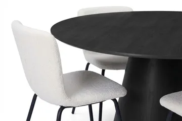 Siena Matgrupp runt 130 cm Svart med 6 Katy Matstolar - Svart - Möbler - Bord & matgrupp - Matgrupp