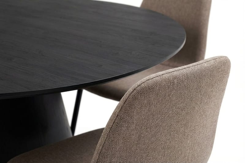 Siena Matgrupp runt 130 cm Svart med 6 Nibe Matstolar - Svart - Möbler - Bord & matgrupp - Matgrupp