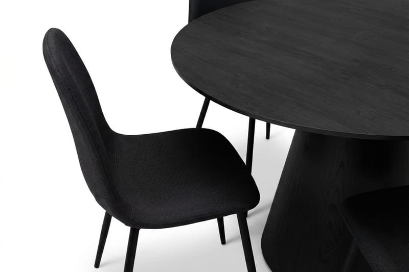 Siena Matgrupp runt 130 cm Svart med 6 Nibe Matstolar - Svart - Möbler - Bord & matgrupp - Matgrupp