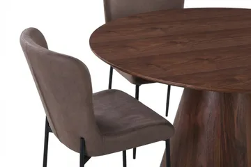 Siena Matgrupp runt 130 cm Valnöt med 6 Elsie Matstolar - Valnöt/Brun - Möbler - Bord & matgrupp - Matgrupp