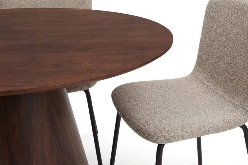 Siena Matgrupp runt 130 cm Valnöt med 6 Katy Matstolar - Valnöt - Möbler - Bord & matgrupp - Matgrupp