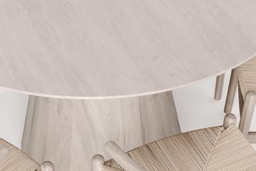 Siena Matgrupp runt 130 cm Vitlaserad med 6 Dastoori Matstolar - Vitlaserad - Möbler - Bord & matgrupp - Matgrupp