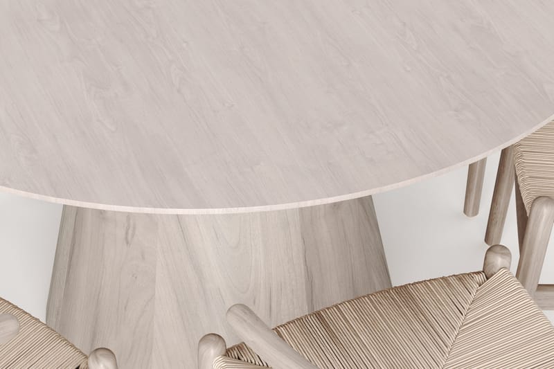 Siena Matgrupp runt 130 cm Vitlaserad med 6 Dastoori Matstolar - Vitlaserad - Möbler - Bord & matgrupp - Matgrupp