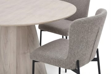 Siena Matgrupp runt 130 cm Vitlaserad med 6 Elsie Matstolar - Vitlaserad ek - Möbler - Bord & matgrupp - Matgrupp