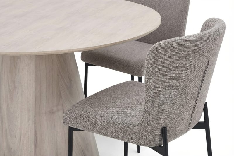 Siena Matgrupp runt 130 cm Vitlaserad med 6 Elsie Matstolar - Vitlaserad ek - Möbler - Bord & matgrupp - Matgrupp