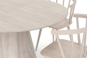 Siena Matgrupp runt 130 cm Vitlaserad med 6 Tyrö Matstolar - Vitlaserad ek - Möbler - Bord & matgrupp - Matgrupp