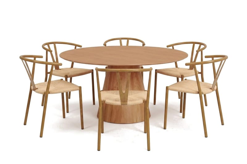 Siena Matgrupp runt 150 cm Ek med 6 Elysia Matstolar - Ek - Möbler - Bord & matgrupp - Matgrupp