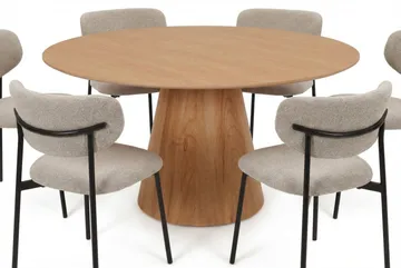 Siena Matgrupp runt 150 cm Ek med 6 Lucy Matstolar - Ek - Möbler - Bord & matgrupp - Matgrupp