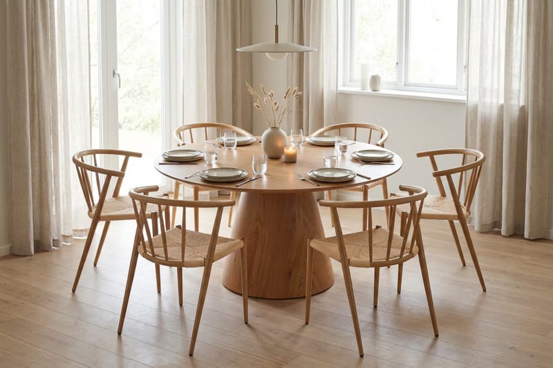 Siena Matgrupp runt 150 cm Ek med 6 Winston Matstolar - Ek - Möbler - Bord & matgrupp - Matgrupp