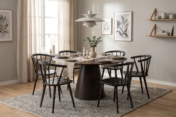 Siena Matgrupp runt 150 cm Rökt Ek med 6 Tyrö Matstolar - Rökt ek - Möbler - Bord & matgrupp - Matgrupp