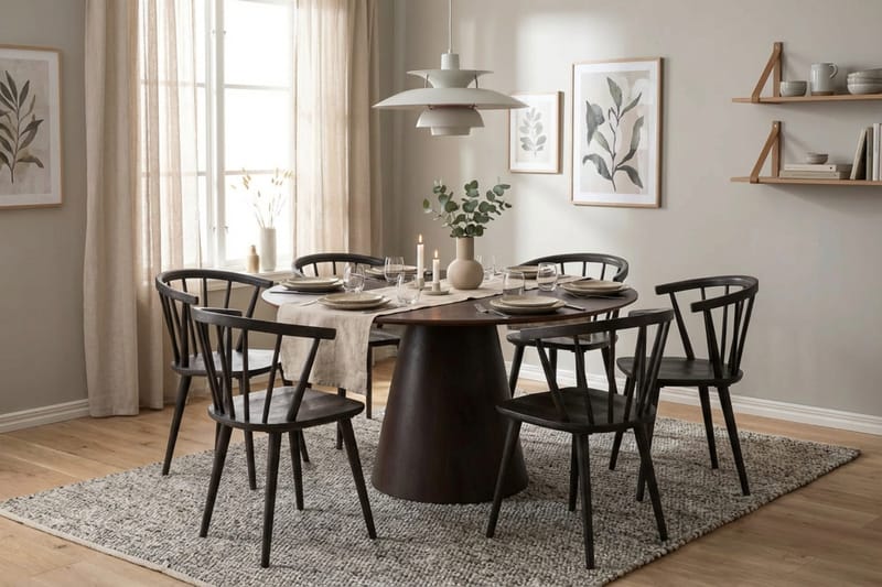 Siena Matgrupp runt 150 cm Rökt Ek med 6 Tyrö Matstolar - Rökt ek - Möbler - Bord & matgrupp - Matgrupp