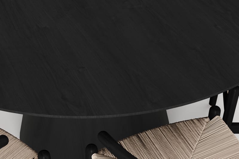 Siena Matgrupp runt 150 cm Svart med 6 Dastoori Matstolar - Svart - Möbler - Bord & matgrupp - Matgrupp