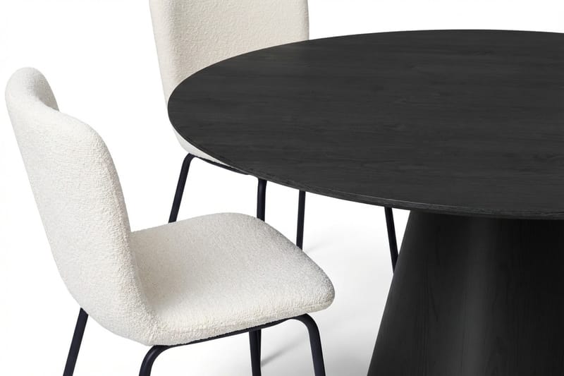 Siena Matgrupp runt 150 cm Svart med 6 Katy Matstolar - Svart - Möbler - Bord & matgrupp - Matgrupp