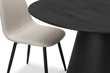 Siena Matgrupp runt 150 cm Svart med 6 Nibe Matstolar - Svart - Möbler - Bord & matgrupp - Matgrupp