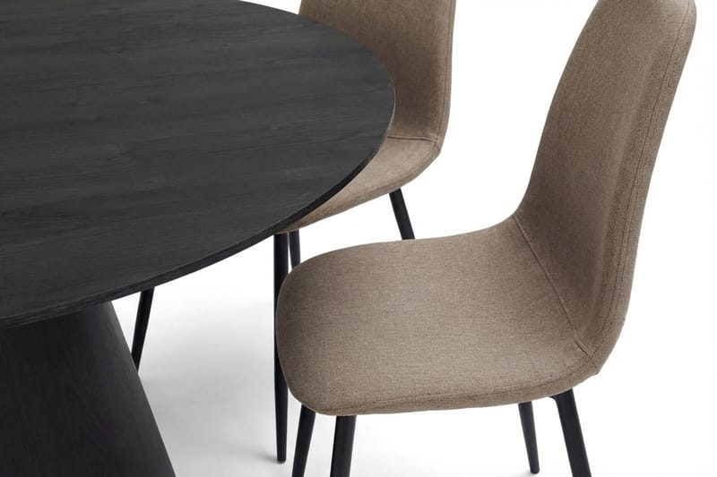 Siena Matgrupp runt 150 cm Svart med 6 Nibe Matstolar - Svart - Möbler - Bord & matgrupp - Matgrupp