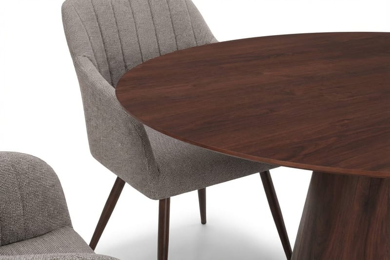 Siena Matgrupp runt 150 cm Valnöt med 6 Filippa Matstolar - Valnöt - Möbler - Bord & matgrupp - Matgrupp